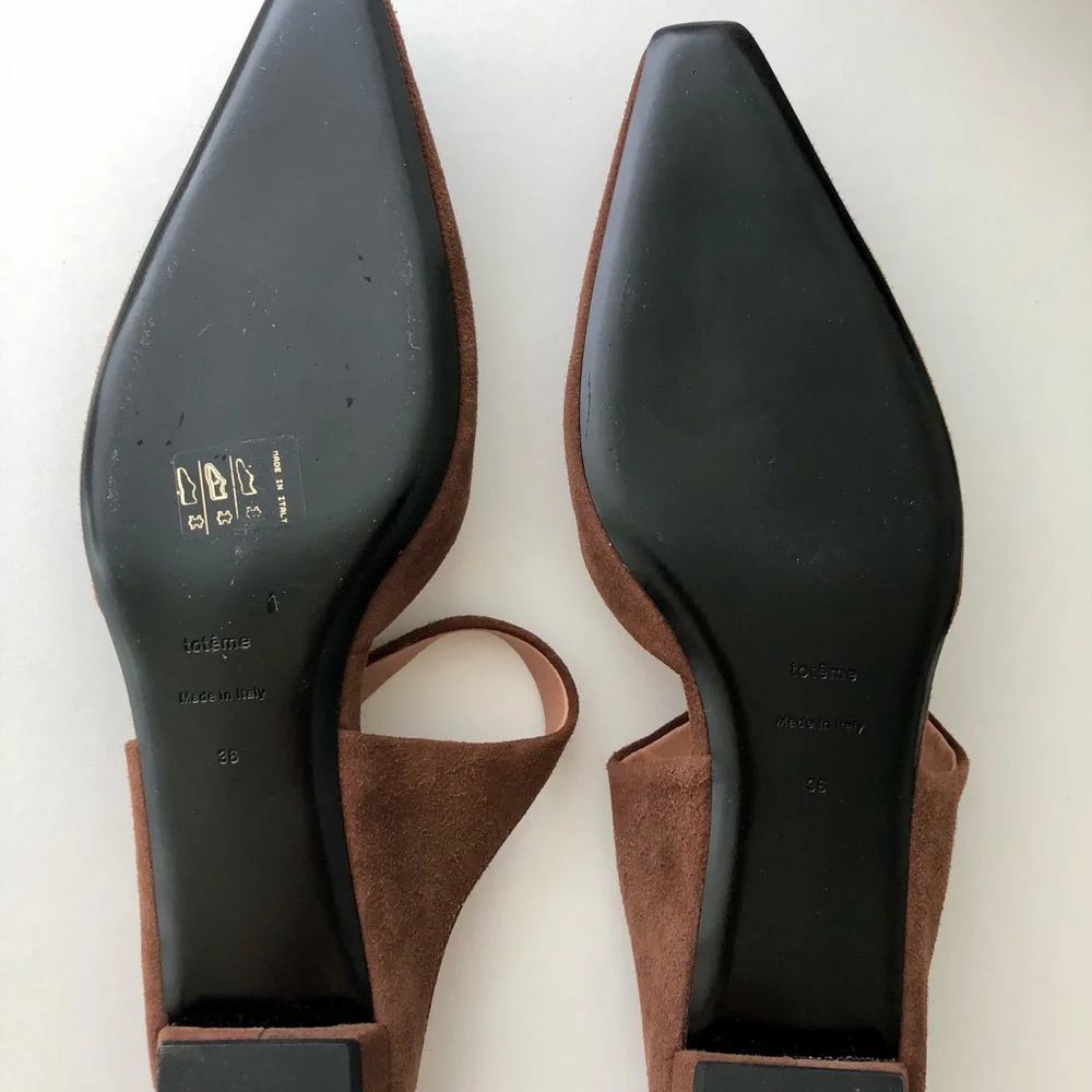 TOTEME Pointed Brown Women's Flat Shoes - Picture 2 of 7